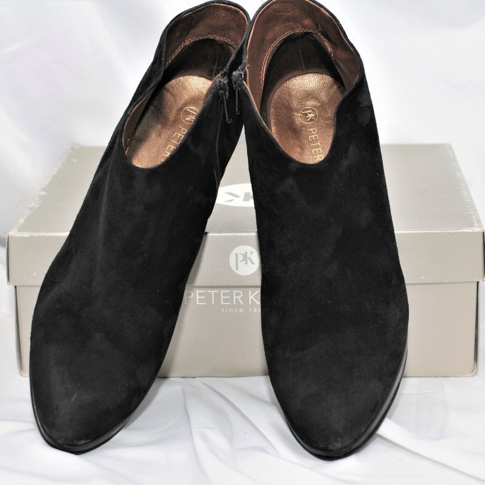 Designer "Peter Kaiser" Soft Black Suede Booties - Picture 3 of 14